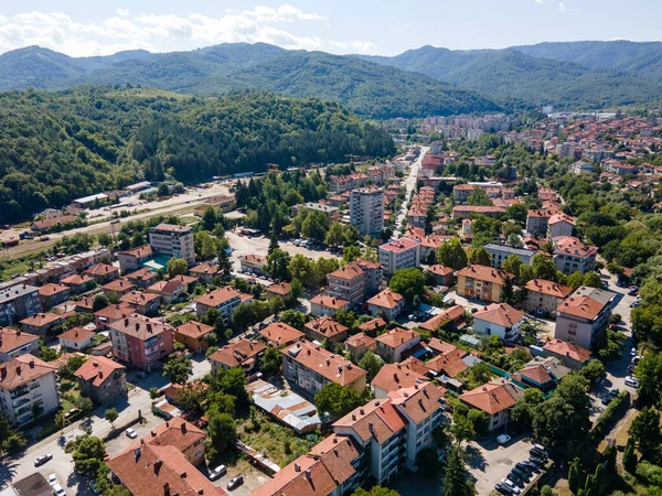 Increíble Vista Aérea Del Centro Ciudad Troyan Región Lovech Bulgaria — Foto de Stock