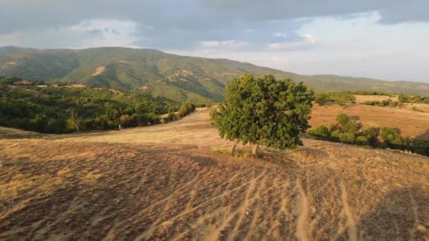 Aerial Sunset View Ograzhden Mountain Blagoevgrad Region Bulgaria — Stock Video