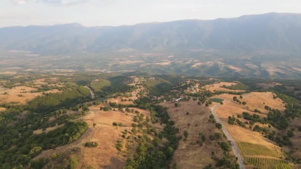 Uitzicht Zonsondergang Vanuit Lucht Berg Ograzhden Regio Blagoevgrad Bulgarije — Stockvideo