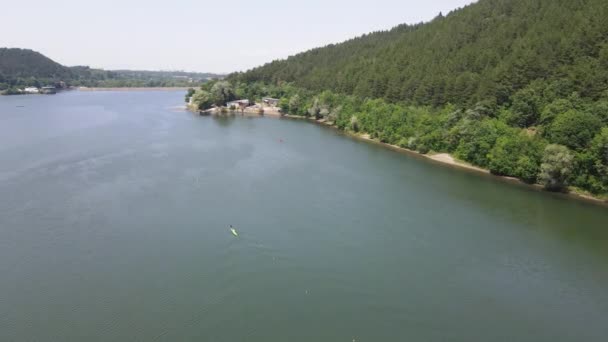 Letni Widok Jezioro Pancharevo Obwód Sofijski Bułgaria — Wideo stockowe