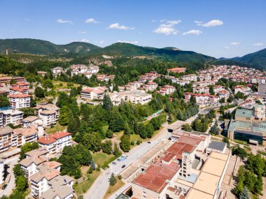 Bulgaristan 'ın Smolyan kentinin şaşırtıcı hava manzarası