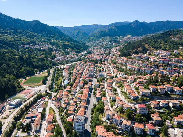 Amazing Aerial View Center Town Smolyan Bulgaria — Stock Photo, Image