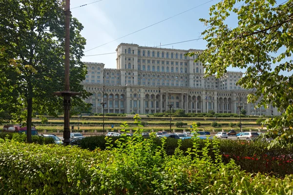 Bucharest Rumania Agosto 2021 Palacio Del Parlamento Centro Ciudad Bucarest — Foto de Stock
