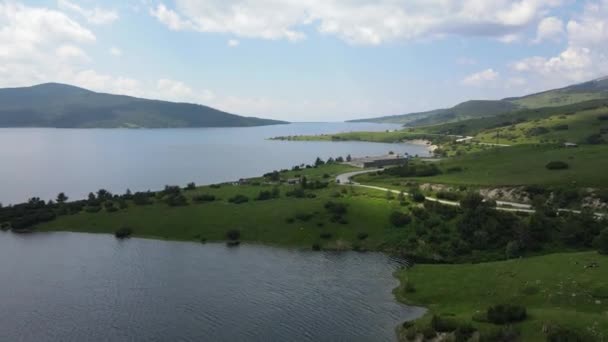 Fantastisk Antenn Utsikt Över Belmeken Dammen Rila Berg Bulgarien — Stockvideo