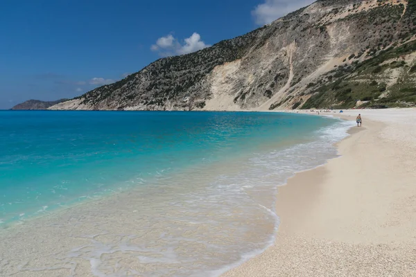 Incredibile Vista Sulla Spiaggia Myrtos Cefalonia Isole Ionie Grecia — Foto Stock