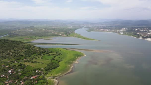 Вид Повітря Studen Kladenets Reservoir Kardzhali Region Болгарія — стокове відео