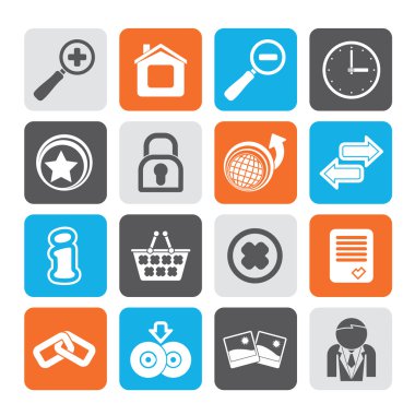 siluet web sitesi ve internet simgeler