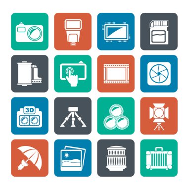 siluet Fotoğraf ekipman simgeler