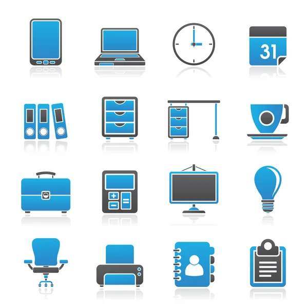 Icônes d'affaires et de bureau — Image vectorielle