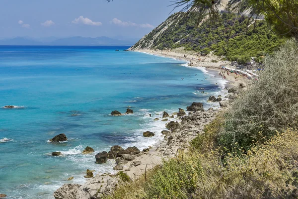 Pláž Agios Nikitas, Lefkada, Jónské ostrovy — Stock fotografie