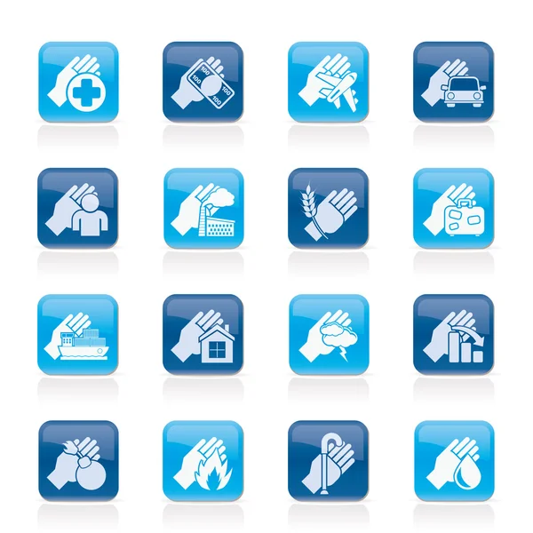 Insurance and risk icons — Stock Vector