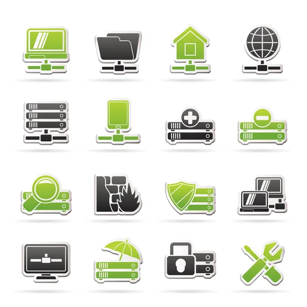 Server, hosting and internet icons — Stock Vector