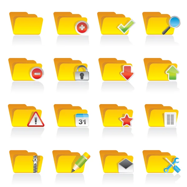 Different kind of folder icons — Stock Vector