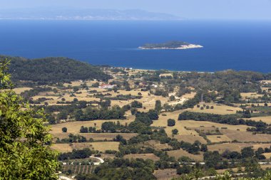 Halkidikya manzara, Chalkidiki, orta Makedonya