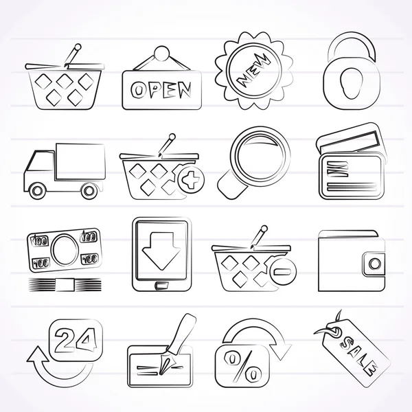 Shopping and retail icons — Stock Vector