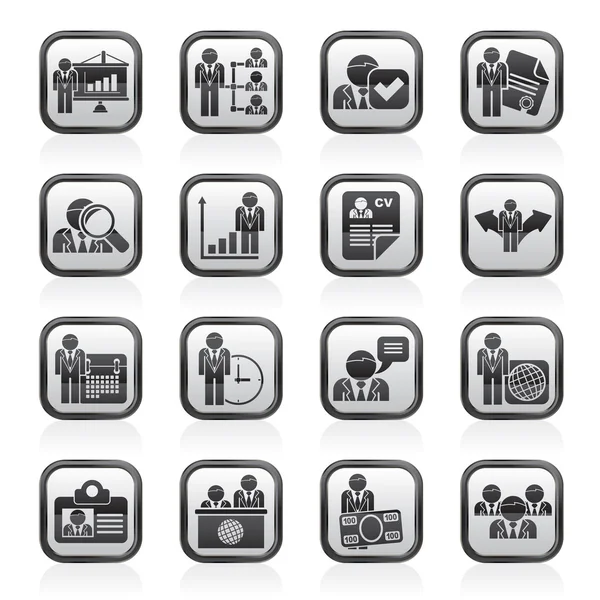 Iconos de recursos humanos y empleo — Archivo Imágenes Vectoriales