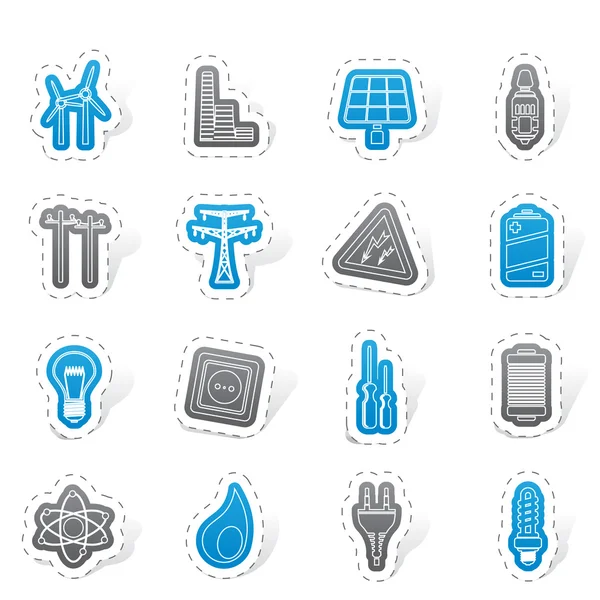 Electricity,  power and energy icons — Stock Vector