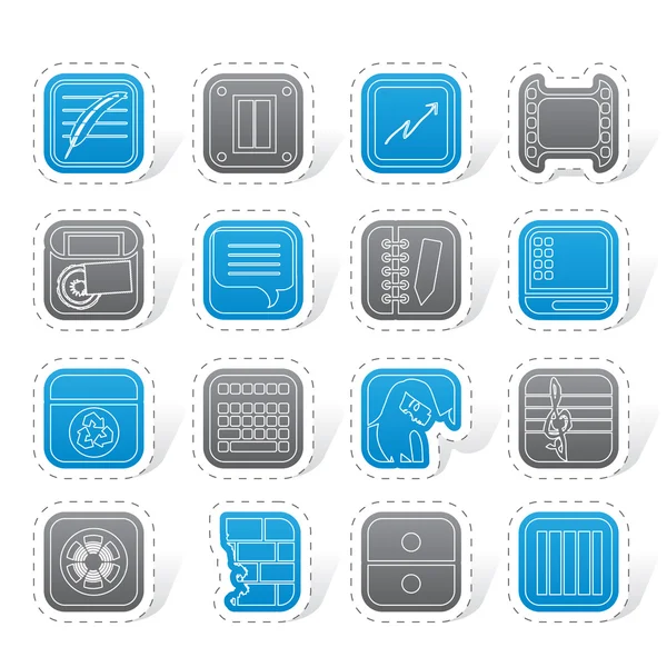 Business, Office and Mobile phone icons — Stock Vector