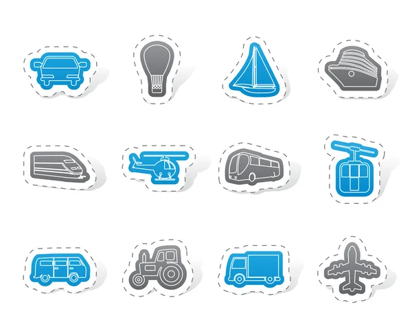 Iconos de transporte y viajes — Vector de stock