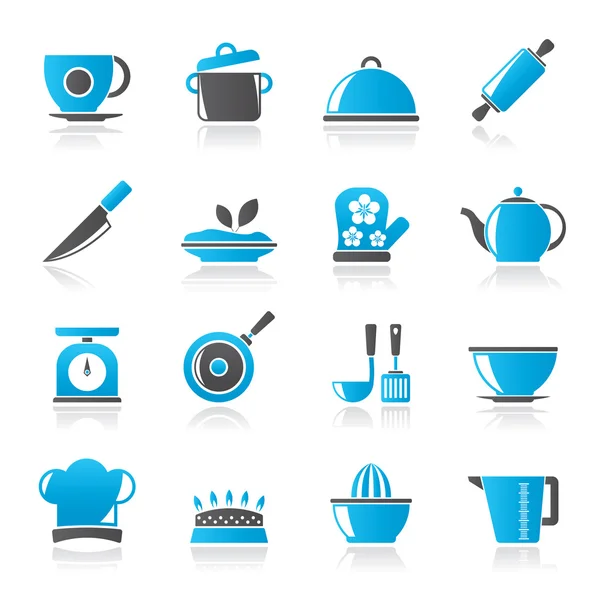 Restaurant en keuken artikelen pictogrammen - vector icon set — Stockvector