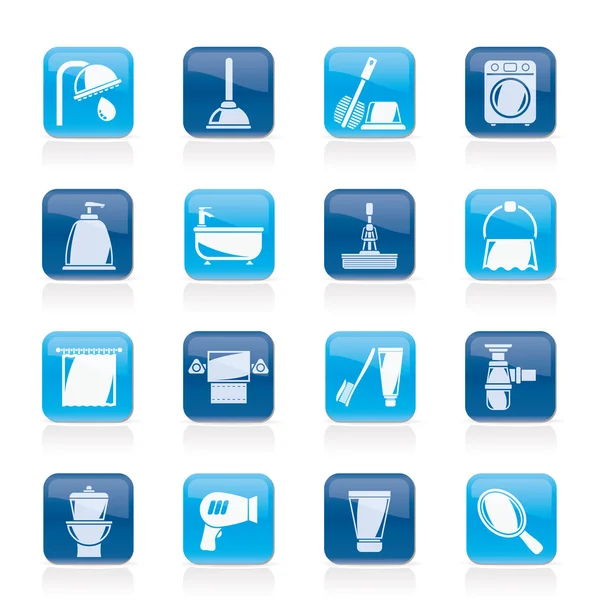 Bathroom and hygiene objects icons -vector icon set — Stock Vector