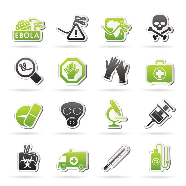 Iconos pandémicos de ébola — Archivo Imágenes Vectoriales