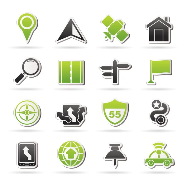 Gps, navigation and road icons — Stock Vector