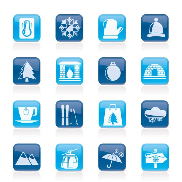 Winter, Sport and relax icons — Stock Vector