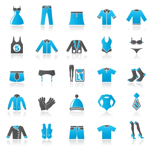 Kleding en mode collectie iconen — Stockvector