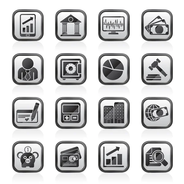 Business, finance and bank icons — Stock Vector