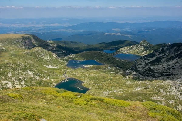 The Twin, The Trefoil, The Fish and The Lower Lake, The Seven Rila Lakes, Rila Mountain — Stock Photo, Image