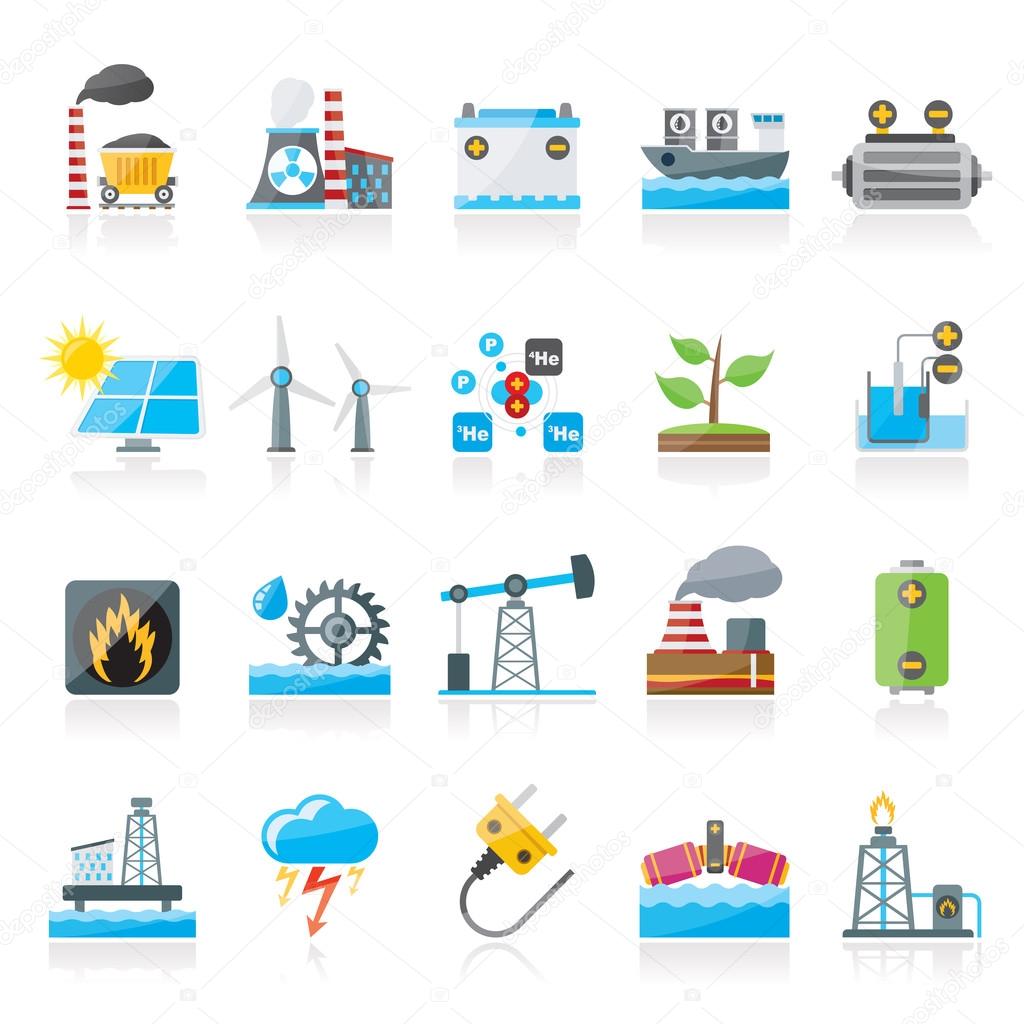 Electricity and Energy source icons