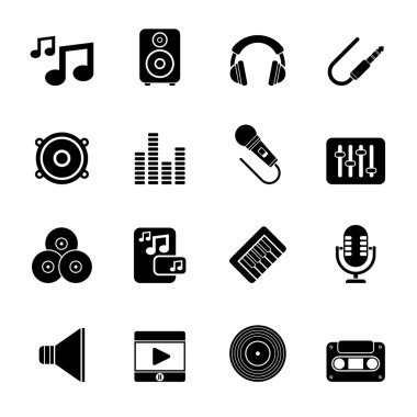 Siluet müzik, ses ve ses simgeleri