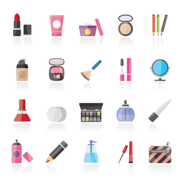 Icônes maquillage et cosmétiques — Image vectorielle