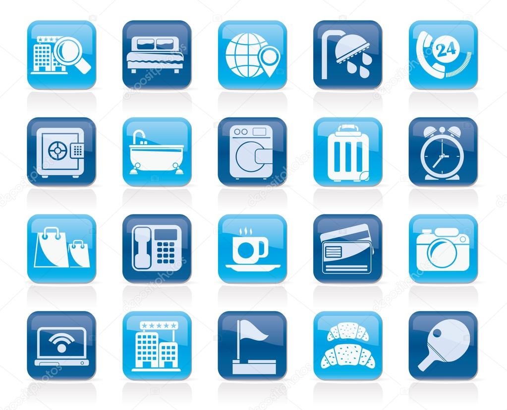 Hotel and motel services icons 1