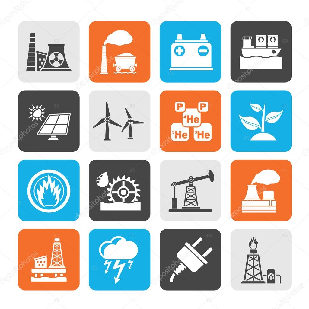 Silhouette Electricity and Energy source icons