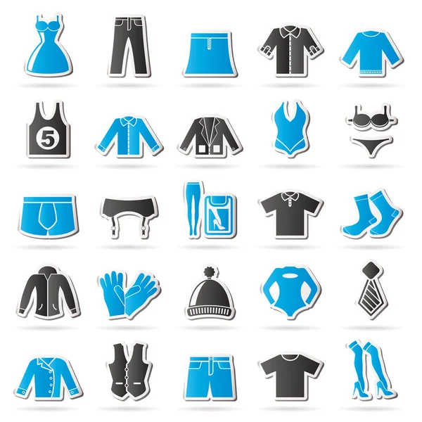 Iconos de colección de ropa y moda — Vector de stock