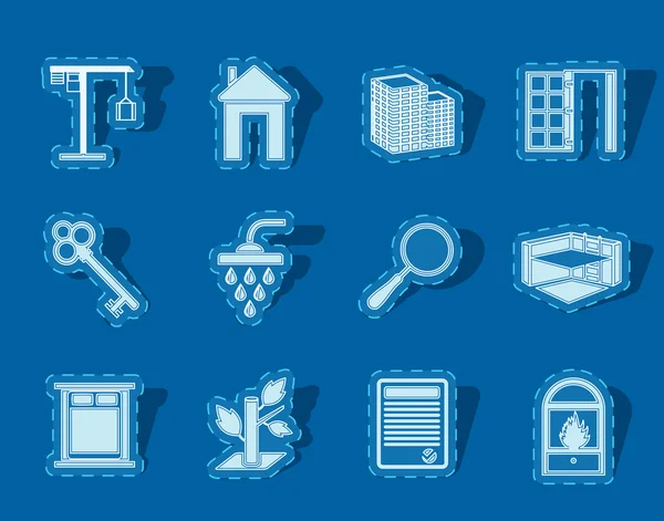 Simple Real Estate icons — Stock Vector