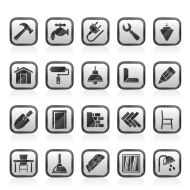 Bina ve ev yenileme simgeler - vektör Icon set