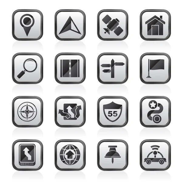 Gps, navigation and road icons — Stock Vector