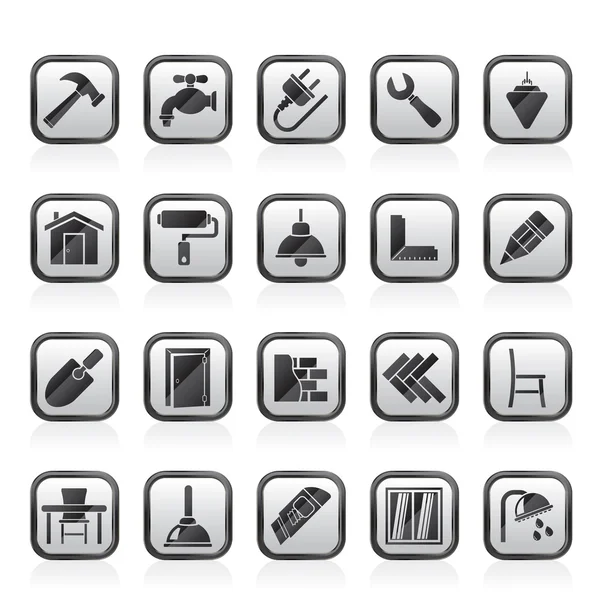 Building and home renovation icons - vector icon set — Stock Vector