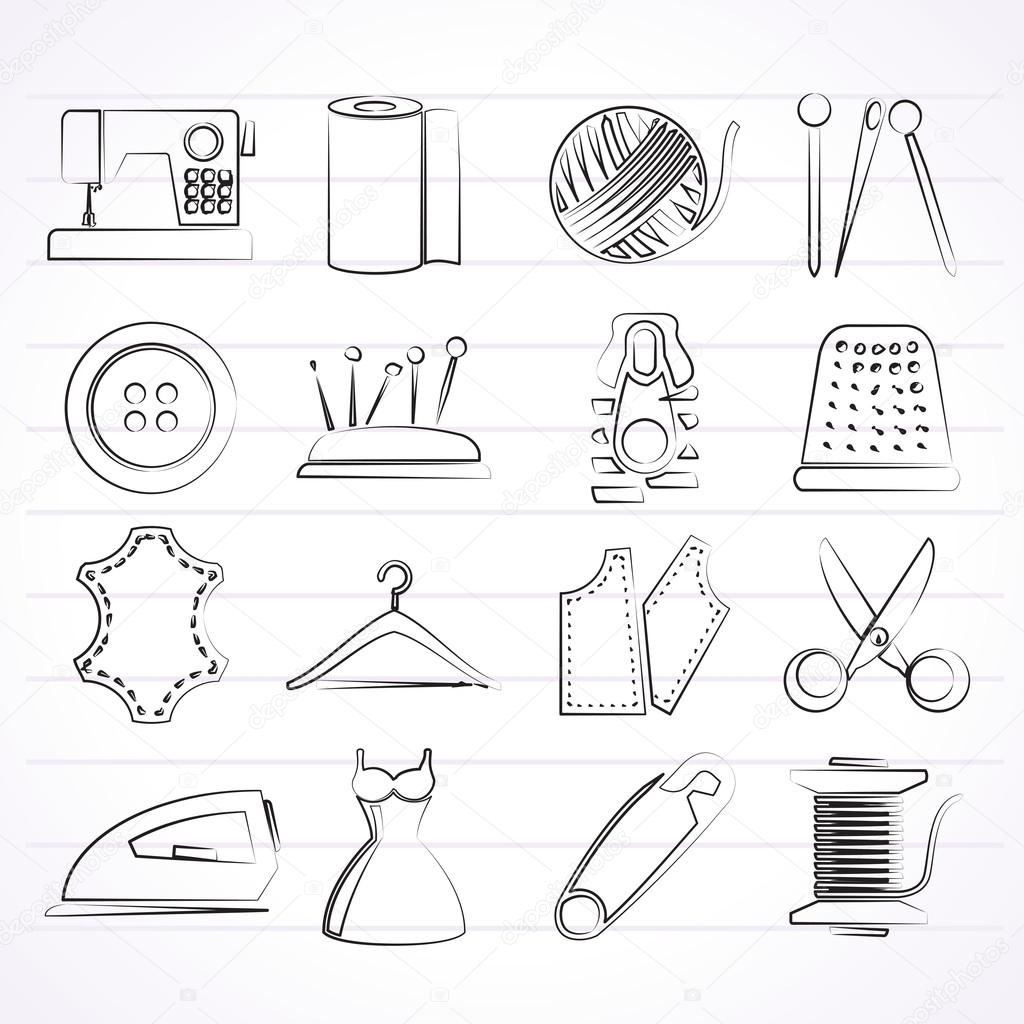 sewing equipment and objects icons