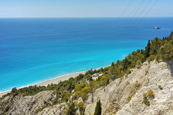 Blue Waters of Gialos Beach, Lefkada, Isole Ionie — Foto Stock