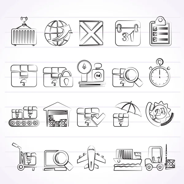 Iconos logísticos y de envío — Vector de stock