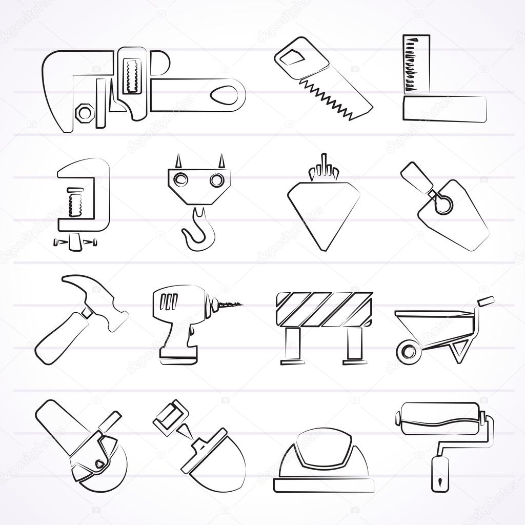 Construction industry and Tools icons