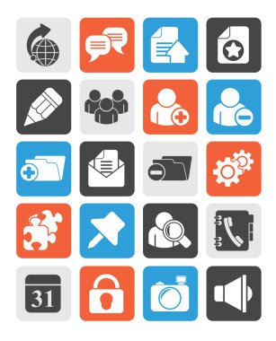 Silhouette Internet blogging icons