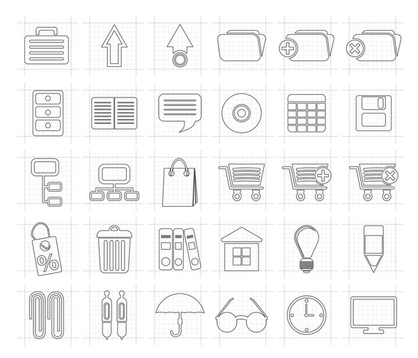 Business and office icons — Stock Vector