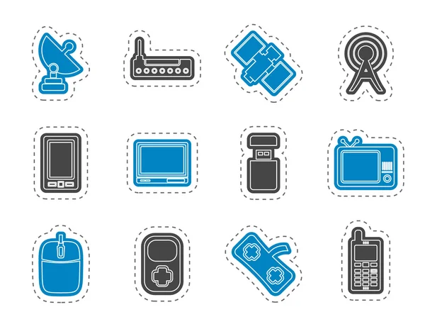 Icone della tecnologia e delle comunicazioni — Vettoriale Stock