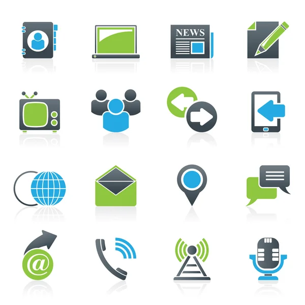 Media en communicatie iconen — Stockvector