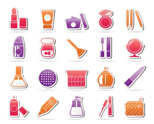 Iconos de maquillaje y cosméticos — Vector de stock